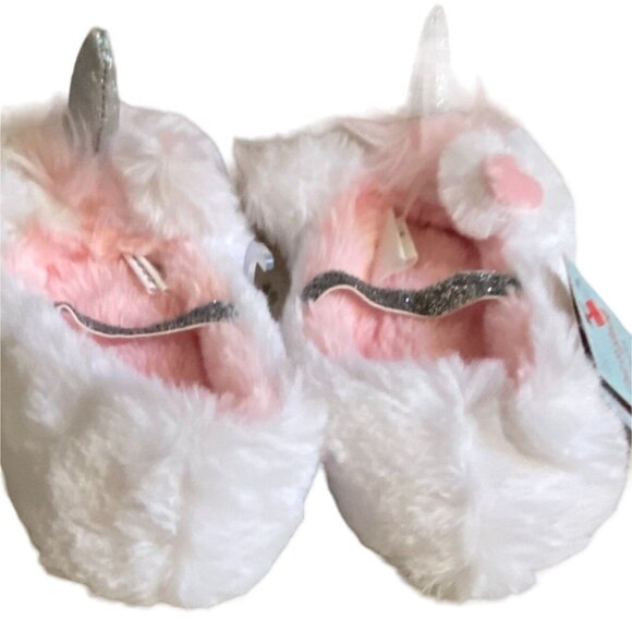 Cat & Jack Toddler Plush Unicorn Slippers With Strap-White-Size 2T/3T-NWT - Picture 4 of 4